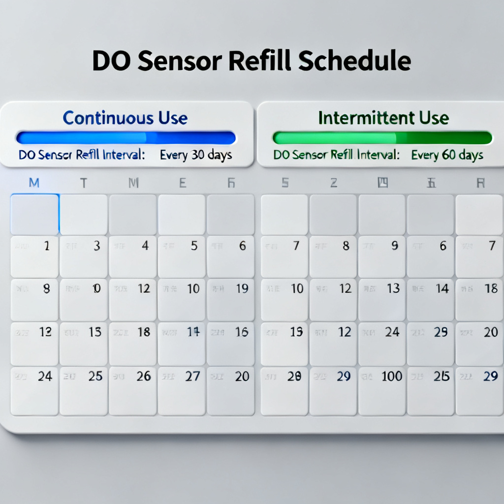DO sensor refill schedule and maintenance timeline for electrolyte solution