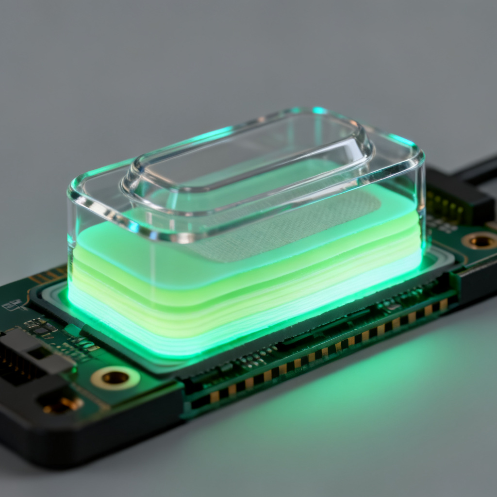 Optical DO sensor cap construction showing membrane and fluorescent dye layers
