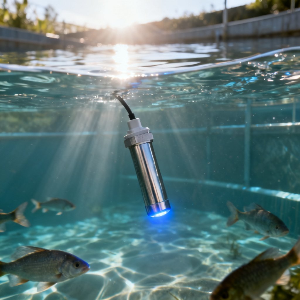 Optical fluorescence dissolved oxygen sensor deployed in aquaculture pond for maintenance-free DO monitoring