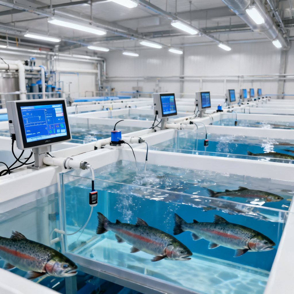 RAS aquaculture DO sensor installation with optical technology