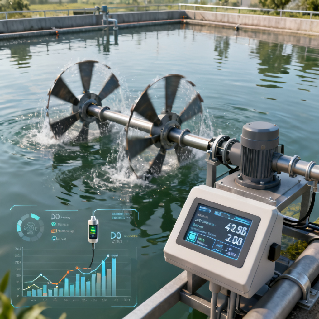 Aeration control system using optical DO sensor for energy savings