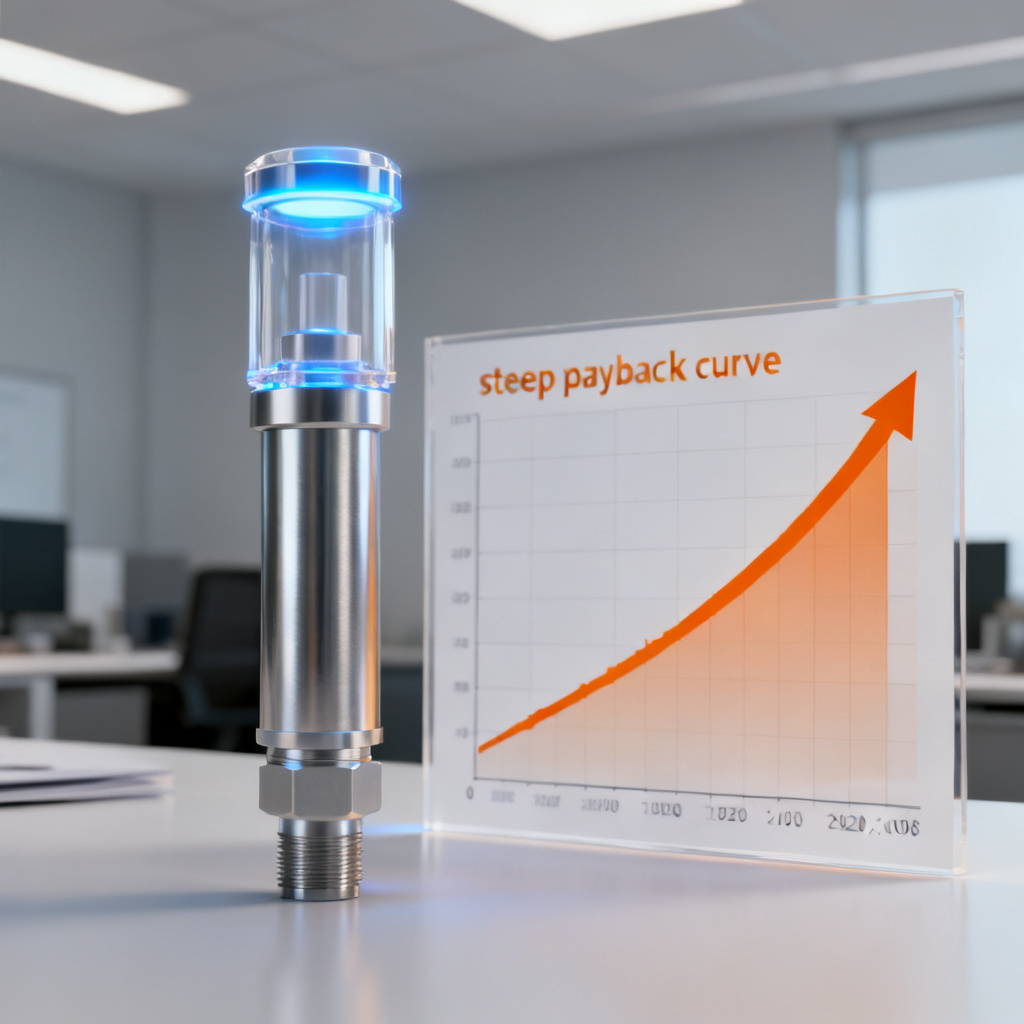 Optical DO sensor ROI analysis showing cost savings and payback period chart