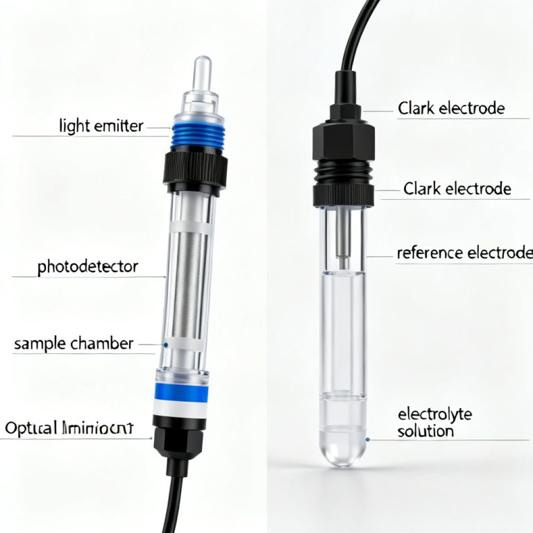 Total Cost of Ownership for Optical vs Electrochemical DO sensor over 3 years